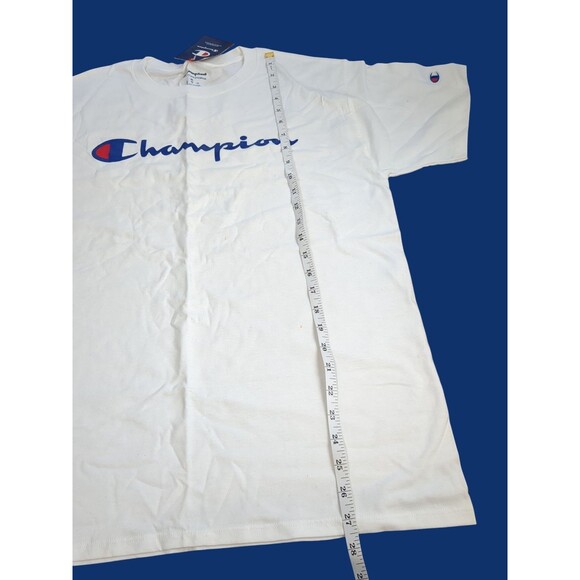 Champion Mens Medium 38-40  Royal White Script Logo Classic Jersey  T-Shirt  NWT - Picture 3 of 8